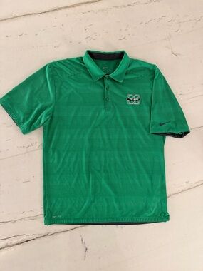 NIKE DRI-FIT MARSHALL UNIVERSITY THE HERD POLO SHIRT GREEN MENS LARGE EXCELLENT